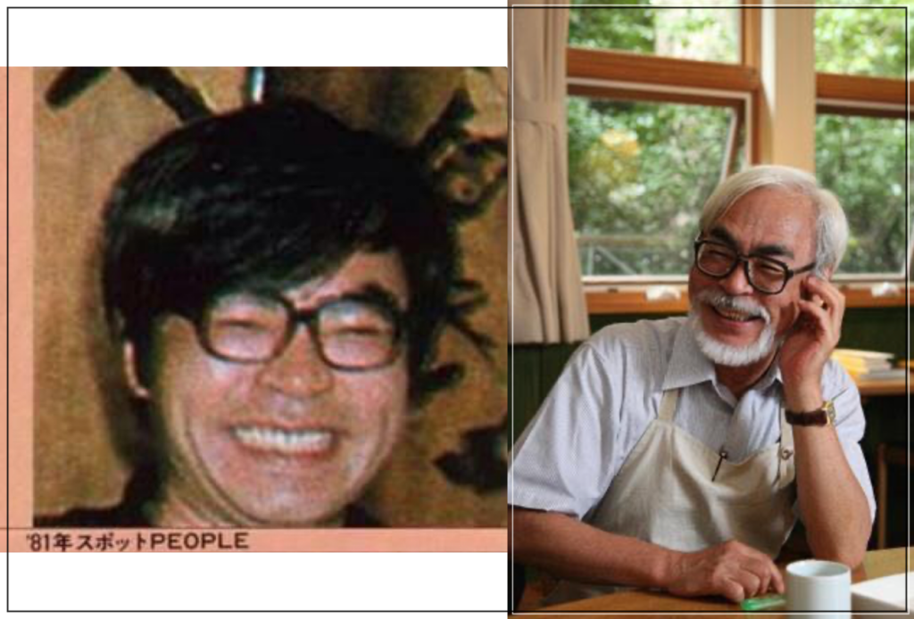 1981年と現在の宮崎駿の比較画像